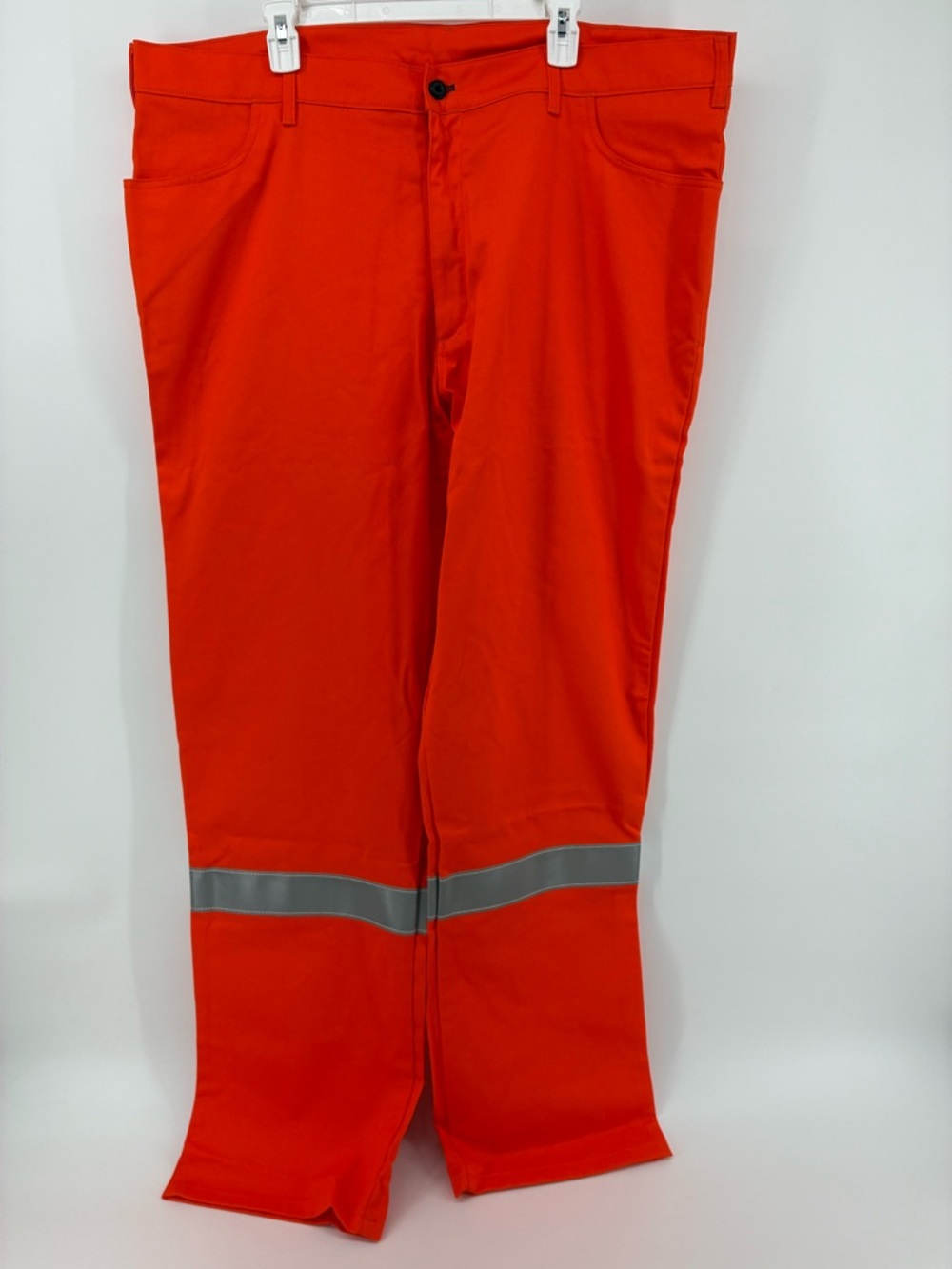 SIZE 44x36 High-Visibility Men’s Work Pants Bright Orange with Reflective Trim